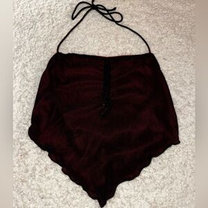 Red and black halter top